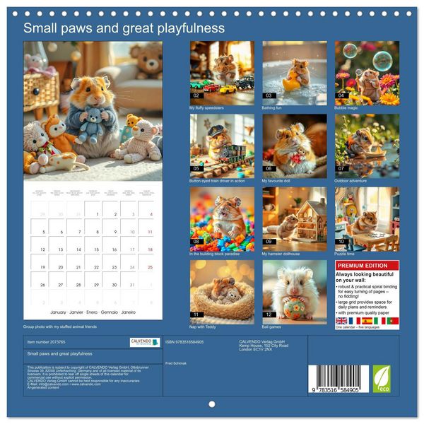 Produktbild: Small paws and great playfulness (Wall Calendar 2026 12 &times; 12 Inch) CALVENDO 12 Month Wall Calendar