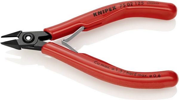 Produktbild: Knipex 75 02 125 Elektronik- u. Feinmechanik Seitenschneider mit Facette 125mm