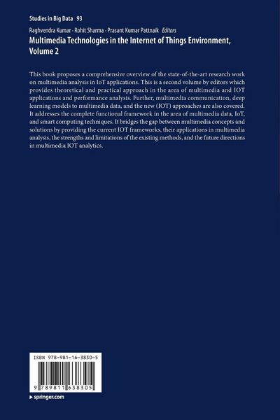 Produktbild: Multimedia Technologies in the Internet of Things Environment, Volume 2