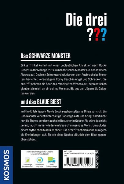 Produktbild: Die drei ???, Das schwarze Monster / und das blaue Biest (Doppelband)