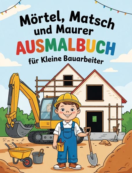 Produktbild: M&ouml;rtel, Matsch und Maurer - Ausmalbuch f&uuml;r kleine Bauarbeiter