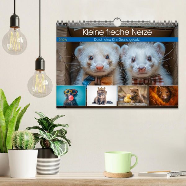 Produktbild: Kleine freche Nerze (Wandkalender 2026 DIN A4 quer), CALVENDO Monatskalender