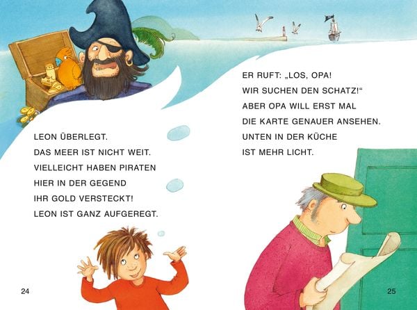 Duden Leseprofi – Grossbuchstaben: die Geheimnisvolle Schatzkarte, Erstes Lesen