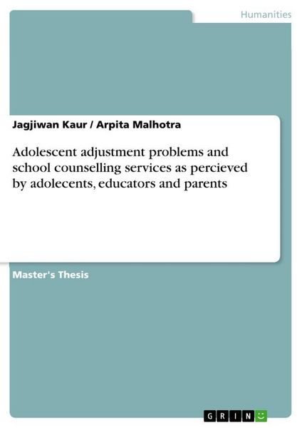 Produktbild: Adolescent adjustment problems and school counselling services as percieved by adolecents, educators and parents