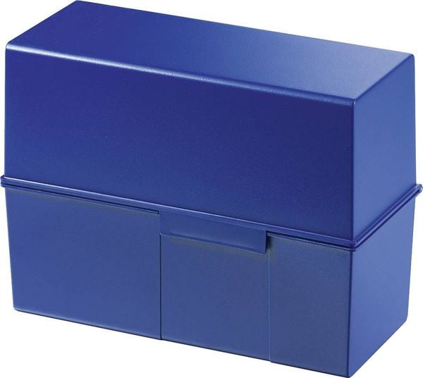 HAN 975-14 Karteibox Blau max. Anzahl der Karten: 500 Karten DIN A5 quer Deckel als zusätzlicher Trog nutzbar