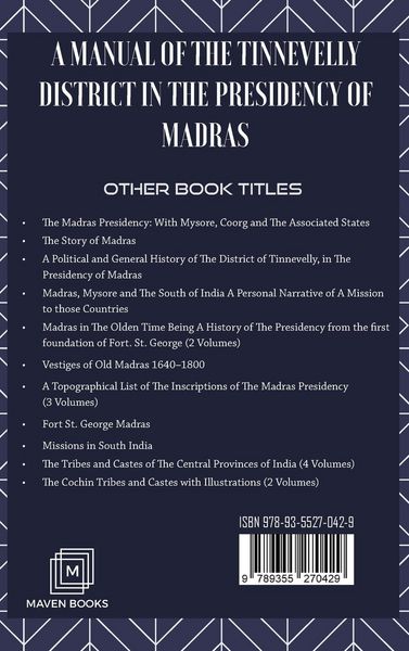 Produktbild: A Manual of the Tinnevelly District in the Presidency of Madras
