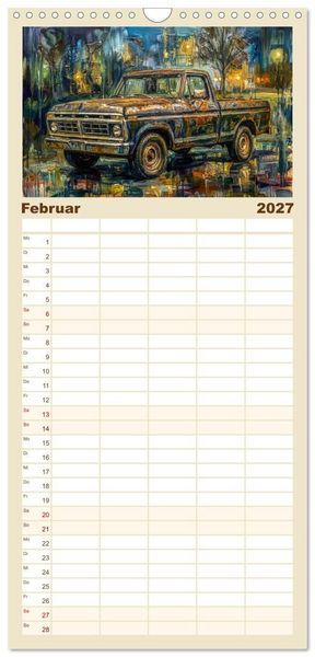 Produktbild: Familienplaner 2027 - Patina und PS mit 5 Spalten (Wandkalender, 21 x 45 cm) CALVENDO