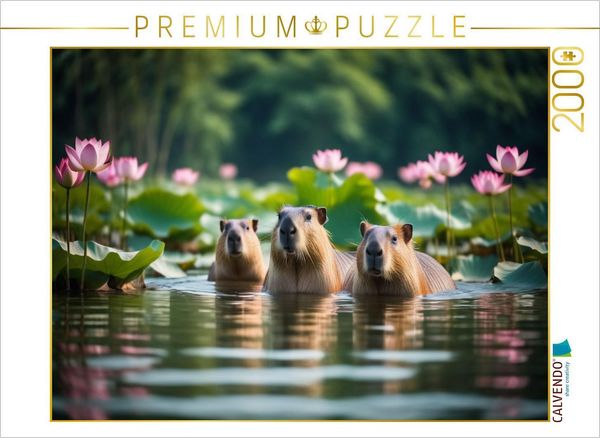 Produktbild: CALVENDO Puzzle Capybaras - Wasserschweine in ihrem Element | 2000 Teile Lege-Gr&ouml;&szlig;e 90x67cm Foto-Puzzle f&uuml;r gl&uuml;ckliche Stunden