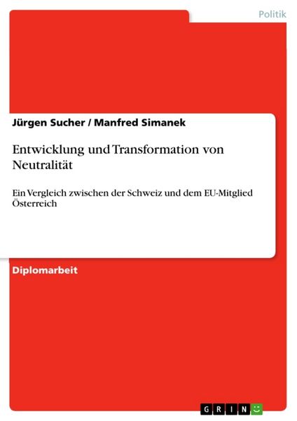 Produktbild: Entwicklung und Transformation von Neutralit&auml;t