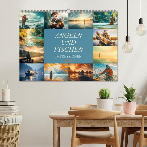 Produktbild: Angeln und Fischen Impressionen (Wandkalender 2026 DIN A2 quer), CALVENDO Monatskalender