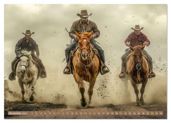 Produktbild: Wilder Westen - Cowboys in Aktion (Wandkalender 2026 DIN A3 quer), CALVENDO Monatskalender