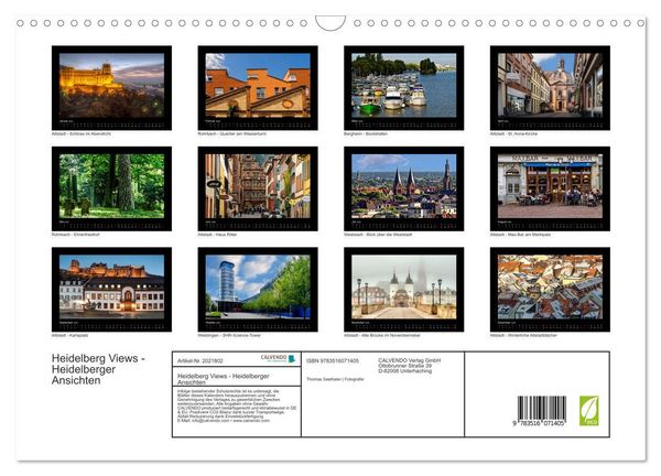 Produktbild: Heidelberg Views - Heidelberger Ansichten (Wandkalender 2026 DIN A3 quer), CALVENDO Monatskalender