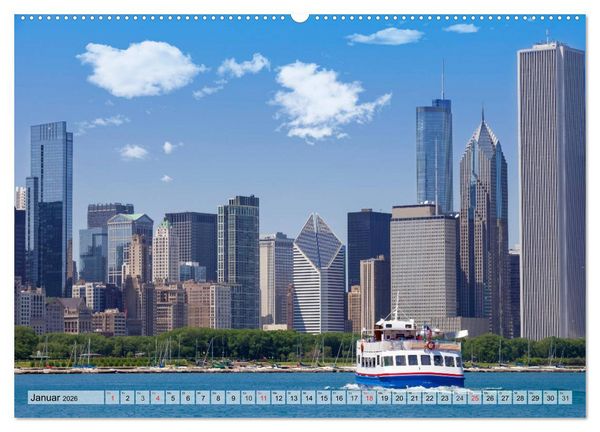 Produktbild: CHICAGO Stadtzentrum (hochwertiger Premium Wandkalender 2026 DIN A2 quer), Kunstdruck in Hochglanz