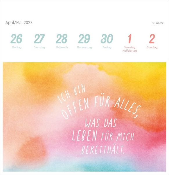 Produktbild: Ich bin einzigartig und wertvoll Premium-Postkartenkalender 2027 - 53 Affirmationskarten f&uuml;r das Jahr