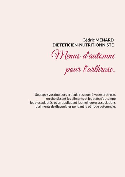 Produktbild: Menus d'automne pour l'arthrose.