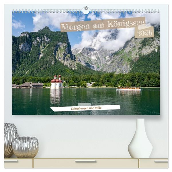 Produktbild: Morgen am K&ouml;nigssee - Spiegelungen und Stille (hochwertiger Premium Wandkalender 2026 DIN A2 quer), Kunstdruck in Hochglanz