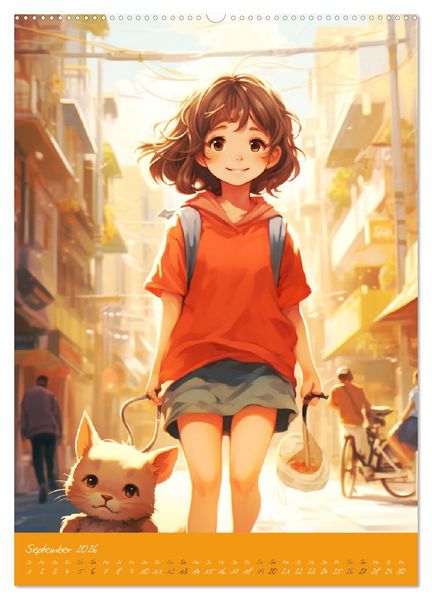 Produktbild: Stadtm&auml;dchen. Ein Jahr mit bezaubernder Manga-Kunst (Wandkalender 2026 DIN A2 hoch), CALVENDO Monatskalender