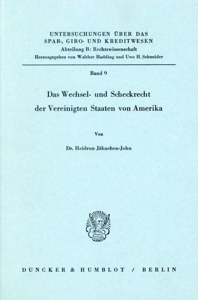 Produktbild: Das Wechsel- und Scheckrecht der Vereinigten Staaten von Amerika.