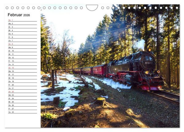 Produktbild: Schmalspurbahnen im Harz (Wandkalender 2026 DIN A4 quer), CALVENDO Monatskalender