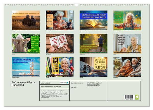 Produktbild: Auf zu neuen Ufern - Ruhestand (Wandkalender 2026 DIN A2 quer), CALVENDO Monatskalender