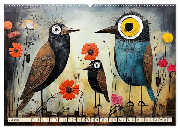 Produktbild: V&ouml;gel - ein sch&ouml;ner Tag (hochwertiger Premium Wandkalender 2026 DIN A2 quer), Kunstdruck in Hochglanz