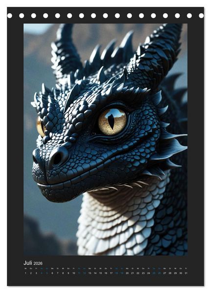 Produktbild: Verzauberte Drachen: Ein Jahr voll kleiner Wunder! (Tischkalender 2026 DIN A5 hoch), CALVENDO Monatskalender