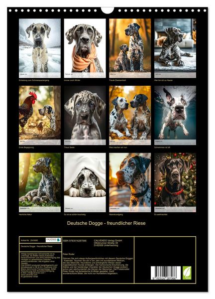 Produktbild: Deutsche Dogge - freundlicher Riese (Wandkalender 2026 DIN A3 hoch), CALVENDO Monatskalender