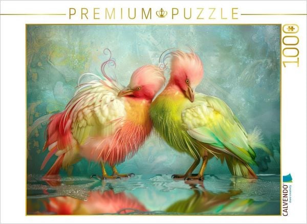 CALVENDO Puzzle Bunte Fantasievögel | 1000 Teile Lege-Größe 64x48cm Foto-Puzzle für glückliche Stunden