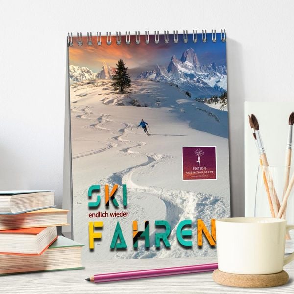 Produktbild: Endlich wieder Skifahren (Tischkalender 2026 DIN A5 hoch), CALVENDO Monatskalender