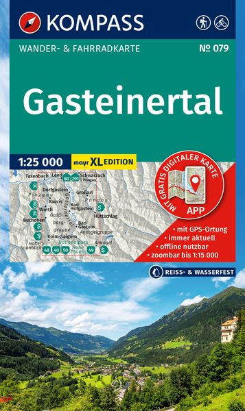 KOMPASS Wanderkarte 079 Gasteinertal 1:25.000, Sonstige von , Kompass-Karten, 9783991544333