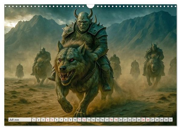 Produktbild: Erbe der Orks. Feuer und Schatten (Wandkalender 2026 DIN A3 quer), CALVENDO Monatskalender