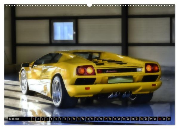Produktbild: Ein Teufel in Gelb Lamborghini Diablo PHOTOART (Wandkalender 2025 DIN A2 quer), CALVENDO Monatskalender