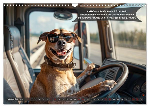 Produktbild: Tierisch lustige LKW-Fahrer (Wandkalender 2026 DIN A3 quer), CALVENDO Monatskalender