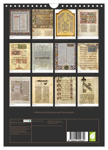 Produktbild: Hebrew Illuminations and Manuscripts (Wall Calendar 2026 DIN A4 portrait), CALVENDO 12 Month Wall Calendar