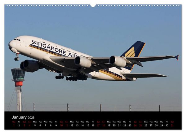 Produktbild: A380 SuperJumbo (High Quality Premium Wall Calendar 2026 DIN A2 landscape),CALVENDO 12 Month Wall Calendar