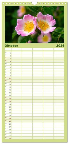 Produktbild: Familienplaner 2026 - Wildblumen 2026 mit 5 Spalten (Wandkalender, 21 x 45 cm) CALVENDO