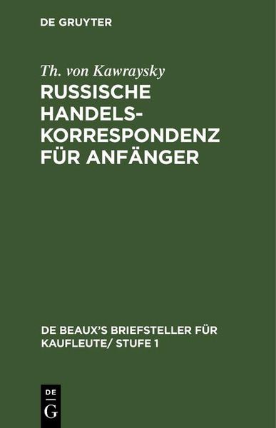 Produktbild: Russische Handelskorrespondenz f&uuml;r Anf&auml;nger
