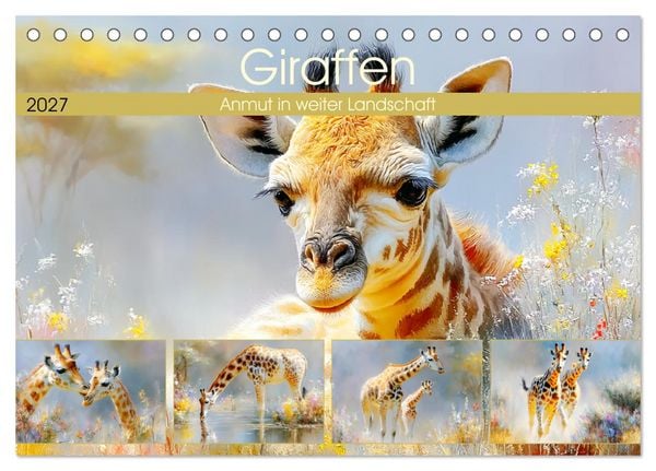 Produktbild: Giraffen. Anmut in weiter Landschaft (Tischkalender 2027 DIN A5 quer), CALVENDO Monatskalender