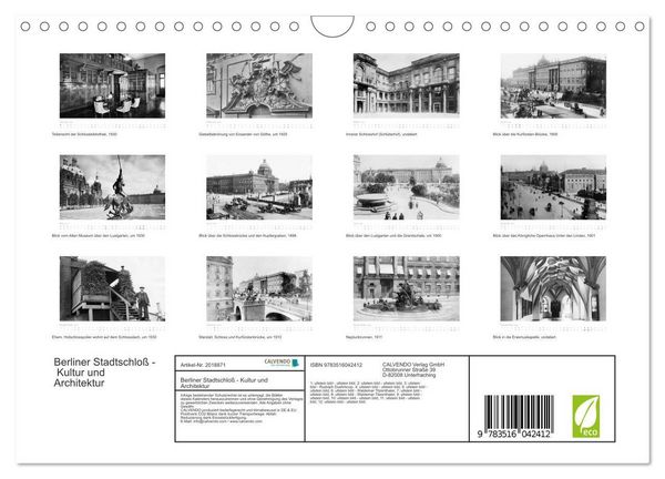 Produktbild: Berliner Stadtschlo&szlig; - Kultur und Architektur (Wandkalender 2026 DIN A4 quer), CALVENDO Monatskalender