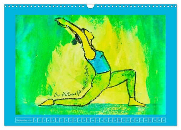 Produktbild: Farbige Yoga Kraftwelt - Yoga Asanas f&uuml;r die Chakren (Wandkalender 2026 DIN A3 quer), CALVENDO Monatskalender