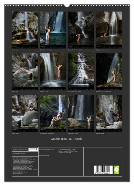 Produktbild: Chutes d'eau au Tessin (Calendrier mural 2026 DIN A2 horizontal) calendrier de bureau