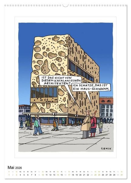 Produktbild: Betongold lacht - Cartoons (Wandkalender 2026 DIN A2 hoch), CALVENDO Monatskalender