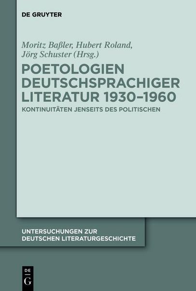 Produktbild: Poetologien deutschsprachiger Literatur 1930-1960