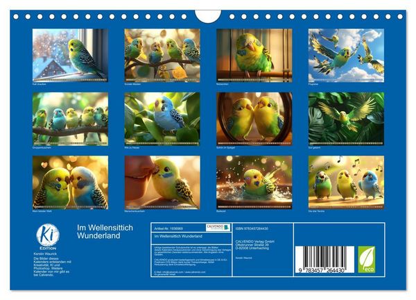 Produktbild: Im Wellensittich Wunderland (Wandkalender 2026 DIN A4 quer), CALVENDO Monatskalender
