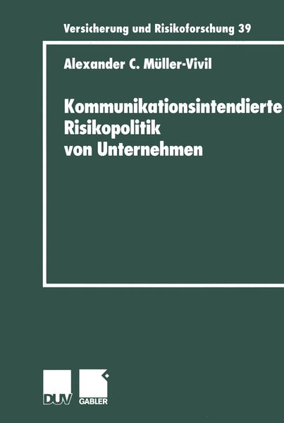 Produktbild: Kommunikationsintendierte Risikopolitik von Unternehmen