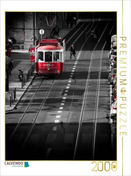 CALVENDO Puzzle Lissabons Straßenbahn im Licht | 2000 Teile Lege-Größe 90 × 67 cm Foto-Puzzle für glückliche Stunden