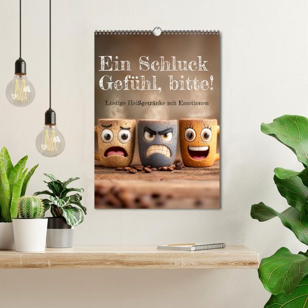 Produktbild: Ein Schluck Gef&uuml;hl, bitte! - Lustige Hei&szlig;getr&auml;nke mit Emotionen (Wandkalender 2026 DIN A3 hoch), CALVENDO Monatskalender