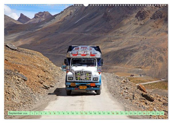 Produktbild: Indien Farbenfrohe LKW (hochwertiger Premium Wandkalender 2026 DIN A2 quer), Kunstdruck in Hochglanz