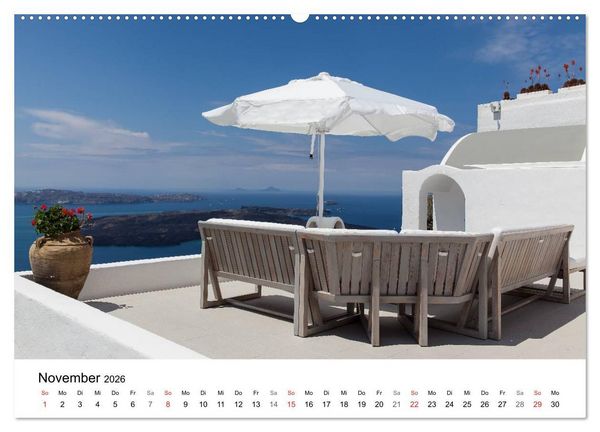Produktbild: Santorini - Am Krater des Vulkans (Wandkalender 2026 DIN A2 quer), CALVENDO Monatskalender