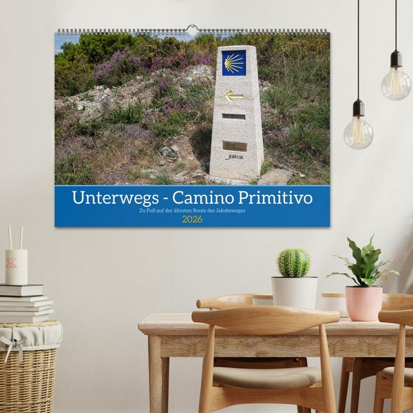 Produktbild: Unterwegs - Camino Primitivo. Zu Fu&szlig; auf der &auml;ltesten Route des Jakobsweges (Wandkalender 2026 DIN A2 quer), CALVENDO Monatskalender